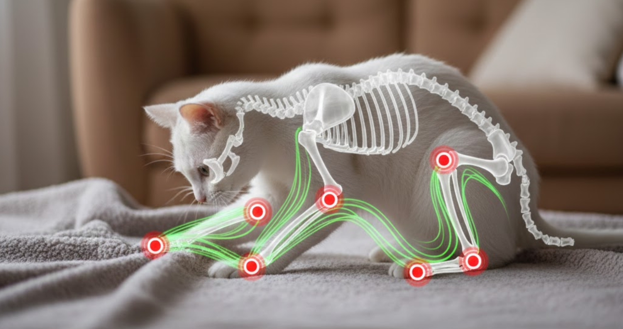 踩奶动作的骨骼识别示意图