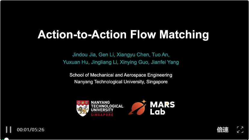 告别噪声初始化：NTU MARS Lab提出A2A新范式，实现机器人高性能单步动作生成