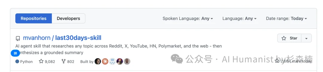 Last30Days:GitHub 一天狂涨 3000 星的「终局情报 Skill」,一文看懂如何配置