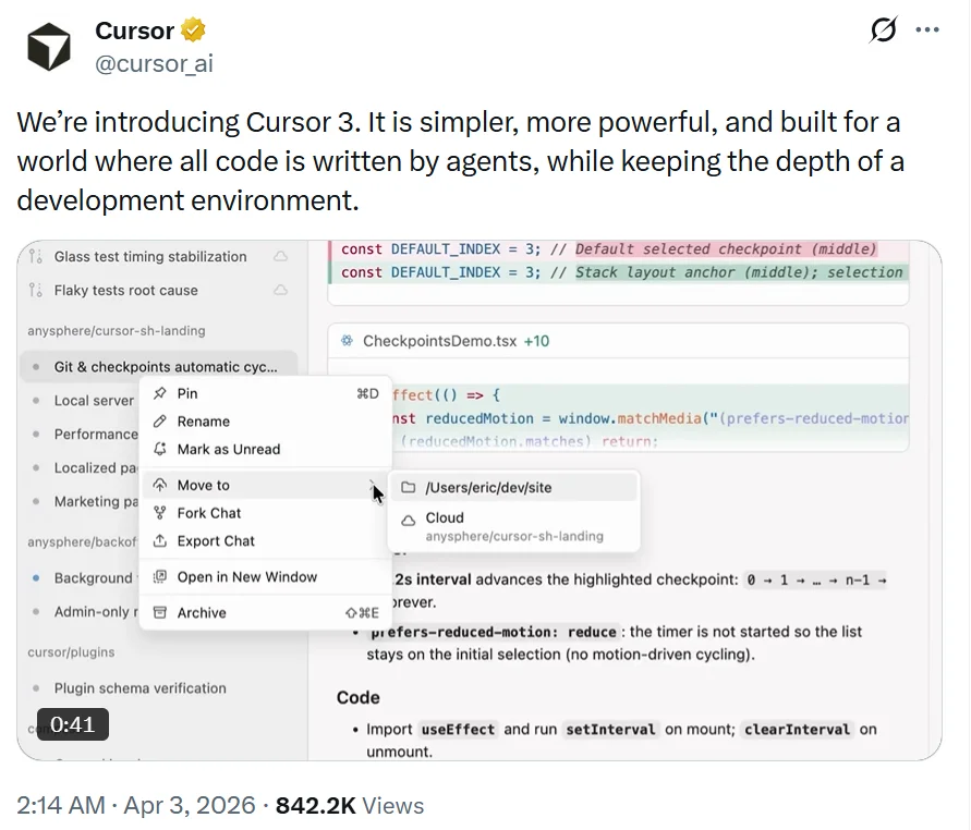 Cursor彻底转型了!首个Agent指挥中心重磅来袭!本地云端丝滑切换,网友:“投机式编辑”快得离谱!