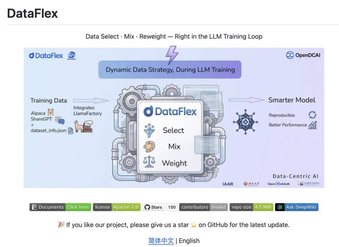 北大联合Llama-Factory推出DataFlex：工业级数据动态训练系统