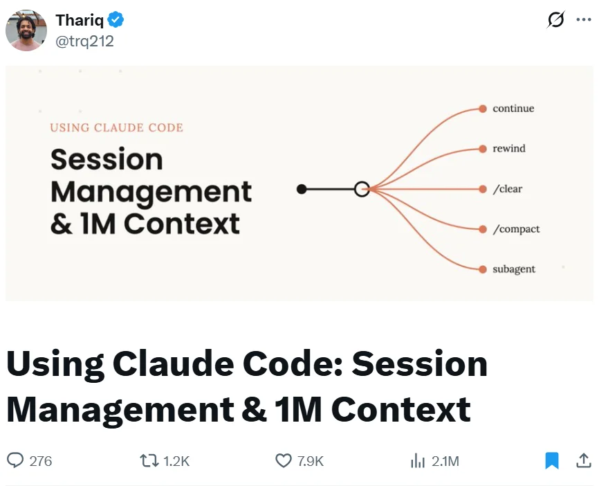 Claude Code工程师自曝：100万token上下文窗口是一把双刃剑，上下文腐化，每一步都是一个分叉点，曝内部最佳实践：用回溯代替纠错