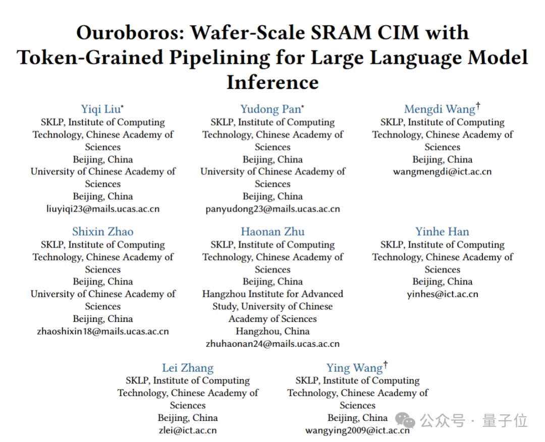 晶圆级芯片和存算一体结合：中科院提出15万tokens/s晶圆级芯片方案丨ASPLOS'26