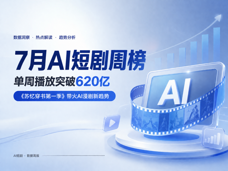 7月AI短剧周榜榜单：单周播放突破620亿，《苏忆穿书第一季》带火AI漫剧新趋势