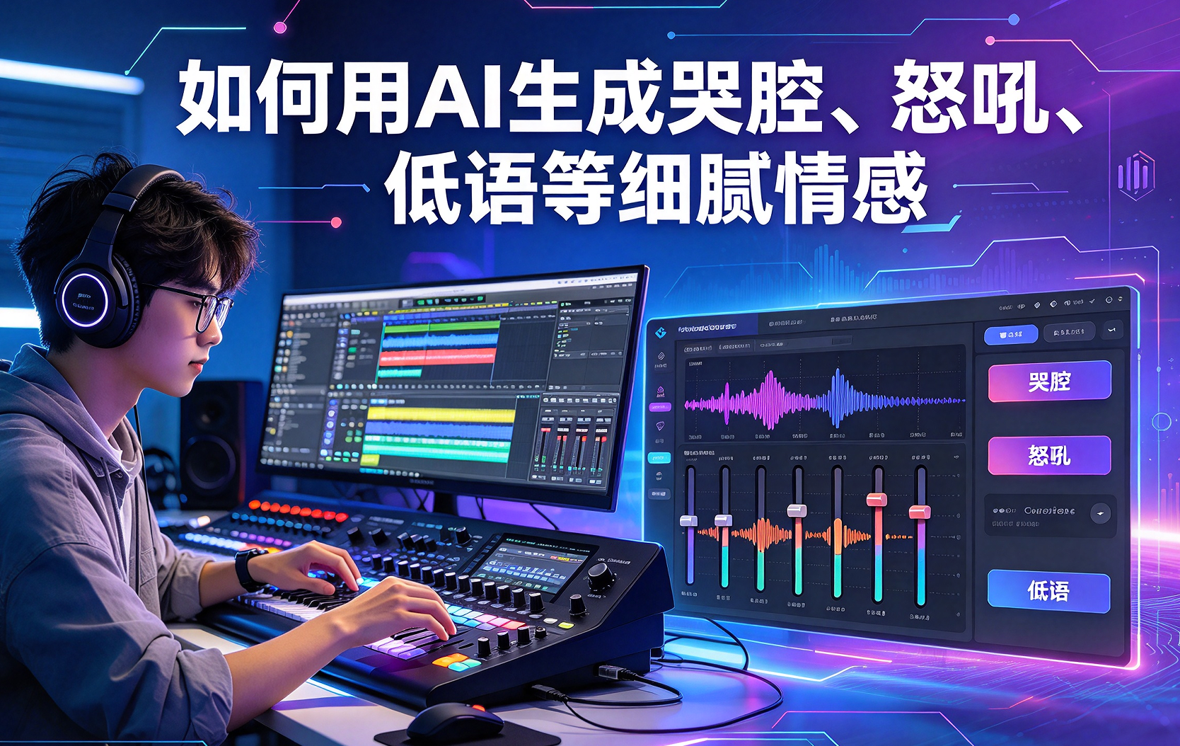 如何用AI生成哭腔、怒吼、低语等细腻情感